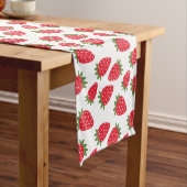 Cute Red Seamless Strawberry Table Runner Korte Tafelloper (Voorbeeld)