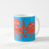 Cute Red Smiling Octopus Thunder_Cove Koffiemok (Voorkant rechts)