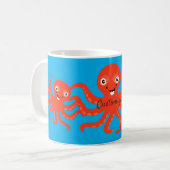 Cute Red Smiling Octopus Thunder_Cove Koffiemok (Voorkant links)