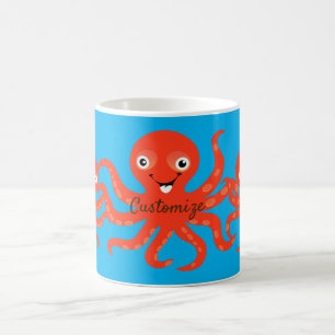 Cute Red Smiling Octopus Thunder_Cove Koffiemok