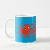 Cute Red Smiling Octopus Thunder_Cove Koffiemok (Links)