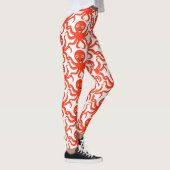Cute Red Smiling Octopus Thunder_Cove Leggings (Rechts)