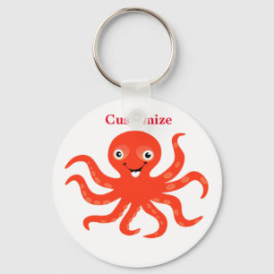 Cute Red Smiling Octopus Thunder_Cove Sleutelhanger
