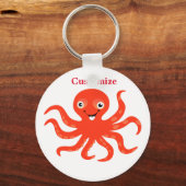 Cute Red Smiling Octopus Thunder_Cove Sleutelhanger (Voorkant)