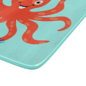 Cute Red Smiling Octopus Thunder_Cove Snijplank (Hoek)