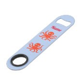 Cute Red Smiling Octopus Thunder_Cove Speed Flessenopener (Voorkant Gekanteld)