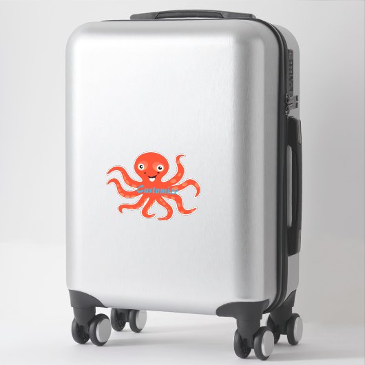Cute Red Smiling Octopus Thunder_Cove Sticker (Koffer)