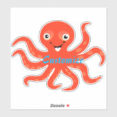 Cute Red Smiling Octopus Thunder_Cove Sticker (Vel)