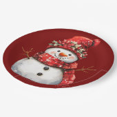Cute Red Snowman Christmas  Papieren Bordje (Gekanteld)