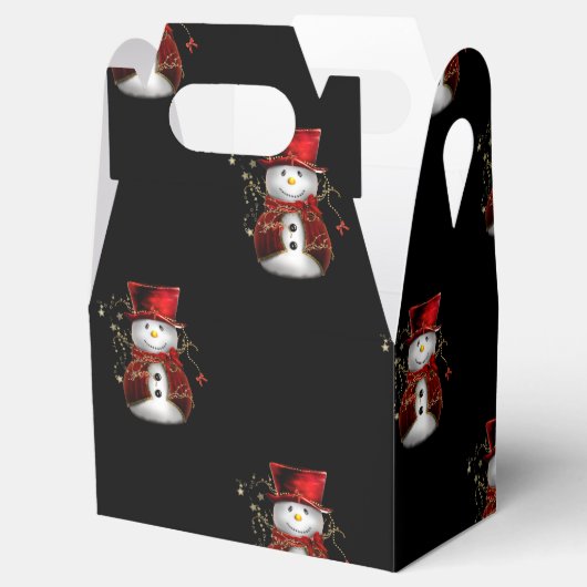 Cute Red Snowman Kerstmis Bedankdoosjes (Geopend)