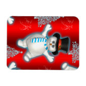 Cute Red Snowman Kerstmis Magneet (Horizontaal)