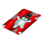 Cute Red Snowman Kerstmis Magneet (Linkerzijde)