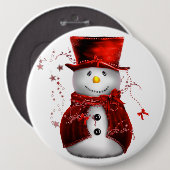 Cute Red Snowman Kerstmis Ronde Button 6,0 Cm (Voorkant /achterkant)
