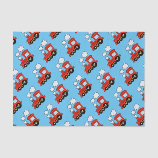 Cute red speelgoed choo train kind Birthday gift Tissuepapier (Voorkant)