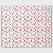 Cute Red Spotted Mushrooms Wrapping Paper Cadeaupapier (Vlak)