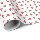 Cute Red Spotted Mushrooms Wrapping Paper Cadeaupapier (Rol Hoek)