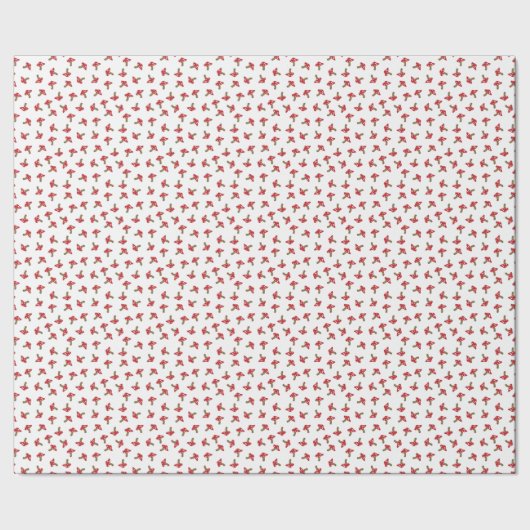 Cute Red Spotted Mushrooms Wrapping Paper Cadeaupapier (Zoom)