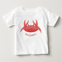 Cute red spotty crab cartoon afbeelding