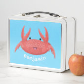 Cute red spotty crab cartoon afbeelding (In situ)