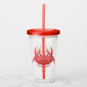 Cute red spotty crab cartoon afbeelding acryl drinkbeker (Voorkant)