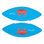 Cute red spotty crab cartoon afbeelding american football (Panelen)