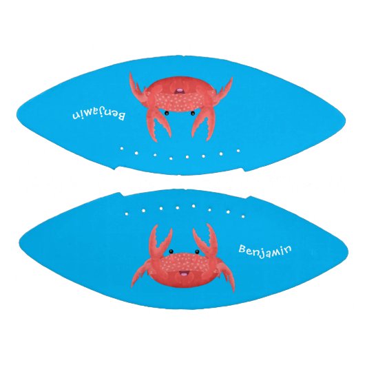 Cute red spotty crab cartoon afbeelding american football (Panelen)