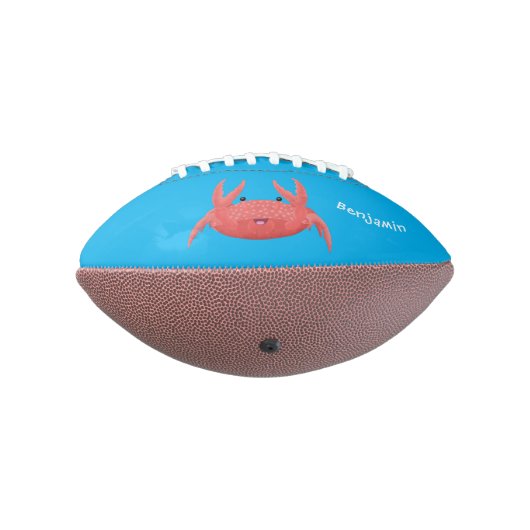 Cute red spotty crab cartoon afbeelding american football (Gedraaid 270)