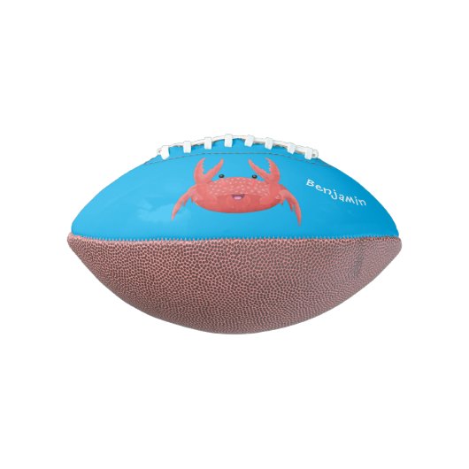 Cute red spotty crab cartoon afbeelding american football (Gedraaid 90)