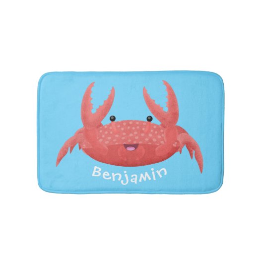 Cute red spotty crab cartoon afbeelding badmat (Voorkant)