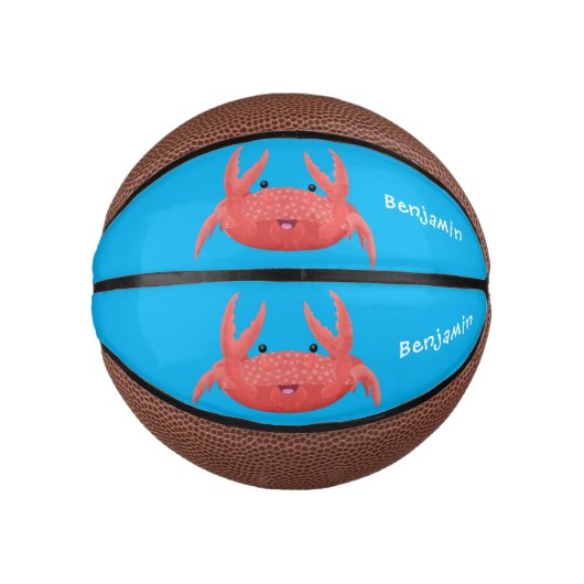 Cute red spotty crab cartoon afbeelding basketbal (Voorkant)