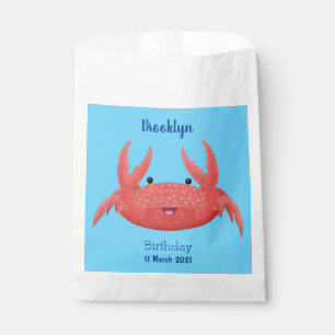 Cute red spotty crab cartoon afbeelding bedankzakje