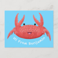 Cute red spotty crab cartoon afbeelding