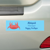 Cute red spotty crab cartoon afbeelding bumpersticker (Op auto)