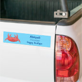 Cute red spotty crab cartoon afbeelding bumpersticker (Op Truck)