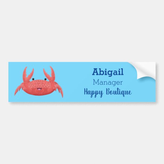 Cute red spotty crab cartoon afbeelding bumpersticker (Voorkant)