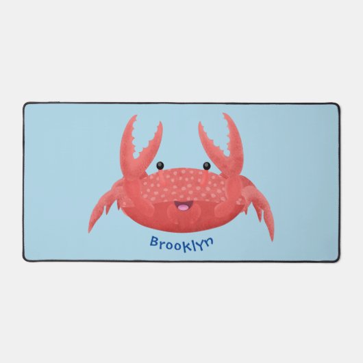 Cute red spotty crab cartoon afbeelding bureaumat (Voorkant)
