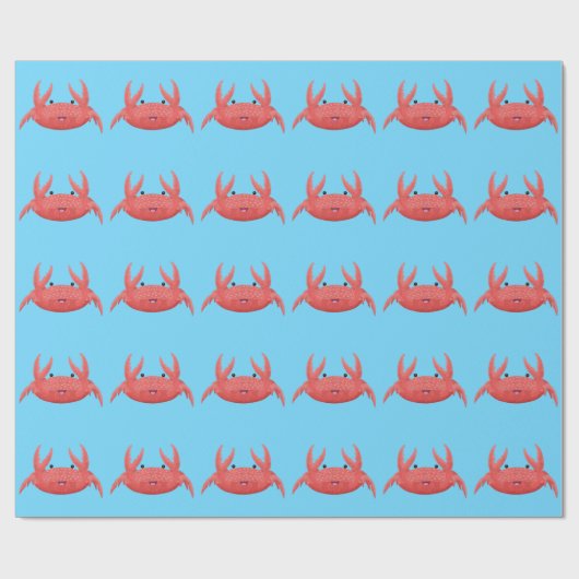 Cute red spotty crab cartoon afbeelding cadeaupapier (Vlak)