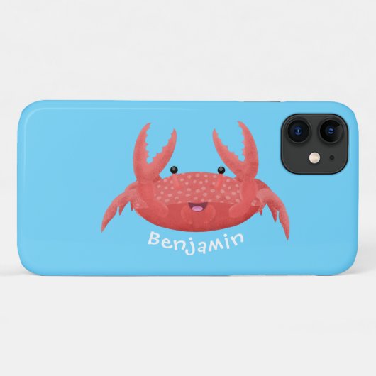 Cute red spotty crab cartoon afbeelding Case-Mate iPhone case (Achterkant (horizontaal))