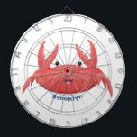 Cute red spotty crab cartoon afbeelding dartbord<br><div class="desc">Deze krabbyrode krab is klaar voor de aanleg van de weg! Ontworpen in een leuke illustratiemodus voor de cartoon.</div>