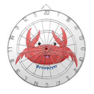Cute red spotty crab cartoon afbeelding dartbord