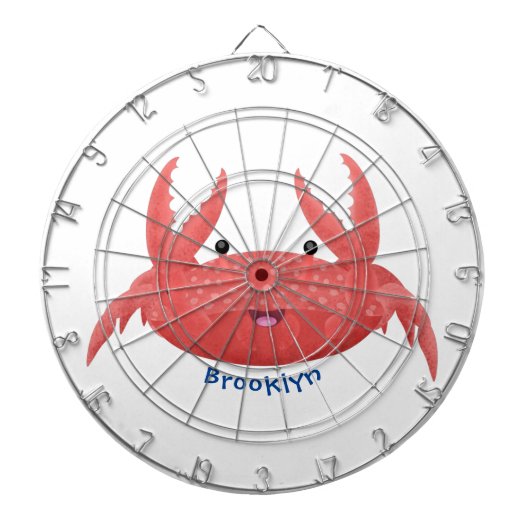 Cute red spotty crab cartoon afbeelding dartbord (Voorkant)
