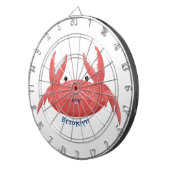 Cute red spotty crab cartoon afbeelding dartbord (Voorkant Rechts)