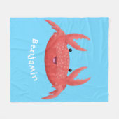 Cute red spotty crab cartoon afbeelding fleece deken (Voorkant (Horizontaal))