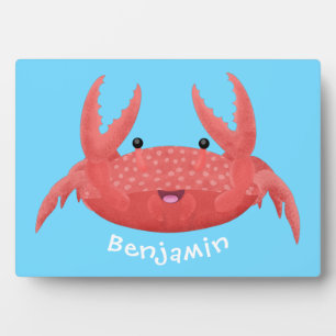 Cute red spotty crab cartoon afbeelding fotoplaat