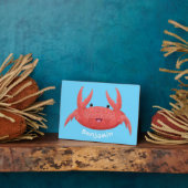 Cute red spotty crab cartoon afbeelding fotoplaat (Zijkant)