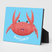 Cute red spotty crab cartoon afbeelding fotoplaat (Zijkant)