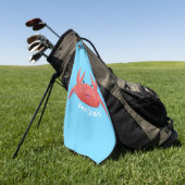 Cute red spotty crab cartoon afbeelding golfhanddoek (Groen)