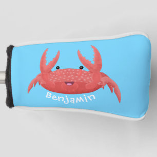 Cute red spotty crab cartoon afbeelding golfheadcover