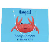 Cute red spotty crab cartoon afbeelding groot cadeauzakje (Achterkant)