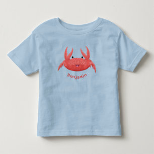 Cute red spotty crab cartoon afbeelding kinder shirts